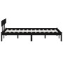 Estructura de cama madera maciza de pino negra 140x200 cm de vidaXL, Camas y somieres - Ref: Foro24-810151, Precio: 140,17 €,...