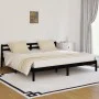 Estructura de cama madera maciza de pino negro 200x200 cm de vidaXL, Camas y somieres - Ref: Foro24-810454, Precio: 126,48 €,...