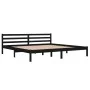 Solid black pine wood bed frame 200x200 cm by vidaXL, Beds and slatted bases - Ref: Foro24-810454, Price: 104,13 €, Discount: %