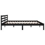 Solid black pine wood bed frame 200x200 cm by vidaXL, Beds and slatted bases - Ref: Foro24-810454, Price: 128,11 €, Discount: %