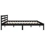 Solid black pine wood bed frame 200x200 cm by vidaXL, Beds and slatted bases - Ref: Foro24-810454, Price: 104,13 €, Discount: %