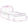 Cama con colchón tela color crema 90x200 cm