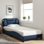 Cama con colchón tela azul 90x200 cm