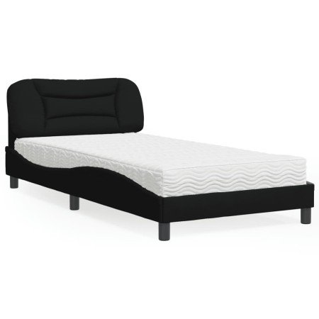 Cama con colchón tela negro 100x200 cm en Camas y somieres | Comprar online en Foro24