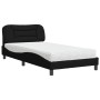 Cama con colchón tela negro 100x200 cm