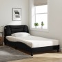 Cama con colchón tela negro 100x200 cm