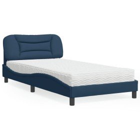 Cama con colchón tela azul 100x200 cm en Camas y somieres | Comprar online en Foro24