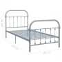 Graues Metallbettgestell 90x200 cm von vidaXL, Betten und Lattenroste - Ref: Foro24-284504, Preis: 123,54 €, Rabatt: %