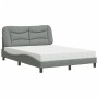 Cama con colchón tela gris claro 120x200 cm