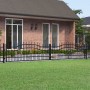 Black coated steel spear point fence gate 406x120cm by vidaXL, garden gates - Ref: Foro24-151099, Price: 495,17 €, Discount: %