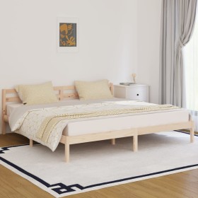 Solid pine wood bed frame 200x200 cm by vidaXL, Beds and slatted bases - Ref: Foro24-810450, Price: 103,91 €, Discount: %