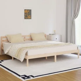 Solid pine wood bed frame 200x200 cm by vidaXL, Beds and slatted bases - Ref: Foro24-810450, Price: 103,01 €, Discount: %