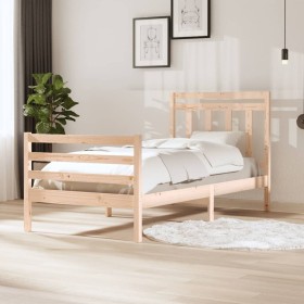 Solid wood bed frame 100x200 cm by vidaXL, Beds and slatted bases - Ref: Foro24-3100644, Price: 107,04 €, Discount: %