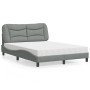 Cama con colchón tela gris claro 140x190 cm en Camas y somieres | Comprar online en Foro24
