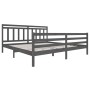 Estructura de cama de madera maciza gris 200x200 cm de vidaXL, Camas y somieres - Ref: Foro24-3100676, Precio: 168,71 €, Desc...