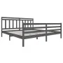 Gray solid wood bed frame 200x200 cm by vidaXL, Beds and slatted bases - Ref: Foro24-3100676, Price: 166,67 €, Discount: %