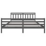 Estructura de cama de madera maciza gris 200x200 cm de vidaXL, Camas y somieres - Ref: Foro24-3100676, Precio: 168,71 €, Desc...