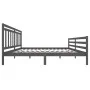 Gray solid wood bed frame 200x200 cm by vidaXL, Beds and slatted bases - Ref: Foro24-3100676, Price: 166,67 €, Discount: %