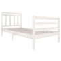 Weißer Massivholzbettrahmen 90x200 cm von vidaXL, Betten und Lattenroste - Ref: Foro24-3100640, Preis: 103,56 €, Rabatt: %