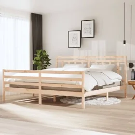 Solid wood bed frame 200x200 cm by vidaXL, Beds and slatted bases - Ref: Foro24-3100674, Price: 139,03 €, Discount: %