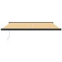 Toldo retráctil aluminio y tela amarillo y blanco 4x3 m
