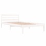 Solid white pine wood bed frame 100x200 cm by vidaXL, Beds and slatted bases - Ref: Foro24-810421, Price: 78,14 €, Discount: %