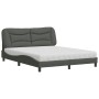 Cama con colchón de tela gris oscuro 160x200 cm