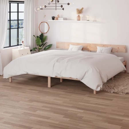 Solid pine wood bed frame 200x200 cm by vidaXL, Beds and slatted bases - Ref: Foro24-810167, Price: 134,87 €, Discount: %