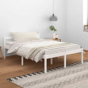 Bed for seniors solid white pine wood 140x200 cm by vidaXL, Beds and slatted bases - Ref: Foro24-810615, Price: 106,82 €, Dis...