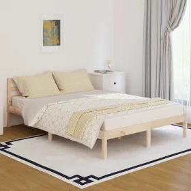 Solid pine wood bed frame 140x200 cm by vidaXL, Beds and slatted bases - Ref: Foro24-810430, Price: 87,62 €, Discount: %