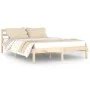 Solid pine wood bed frame 140x200 cm by vidaXL, Beds and slatted bases - Ref: Foro24-810430, Price: 87,62 €, Discount: %