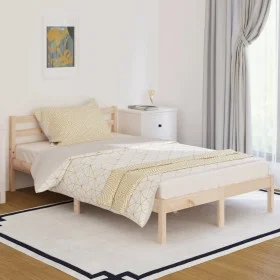Solid pine wood bed frame 120x200 cm by vidaXL, Beds and slatted bases - Ref: Foro24-810425, Price: 82,35 €, Discount: %
