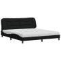 Cama con colchón de tela negro 180x200 cm
