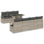Conjunto de sofá de jardín 8 pcs Gris claro 100 x 55 x 73 cm