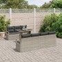 Conjunto de sofá de jardín 8 pcs Gris claro 100 x 55 x 73 cm