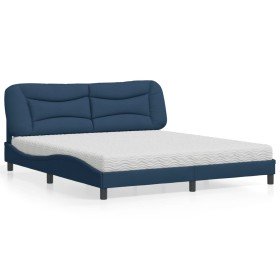 Cama con colchón de tela azul 180x200 cm en Camas y somieres | Comprar online en Foro24