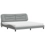 Cama con colchón tela gris claro 200x200 cm