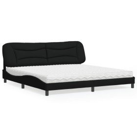 Cama con colchón tela negro 200x200 cm en Camas y somieres | Comprar online en Foro24
