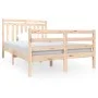 Estructura de cama doble pequeña de madera maciza 120x190 cm de vidaXL, Camas y somieres - Ref: Foro24-3100624, Precio: 116,0...