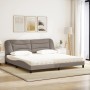 Cama con colchón tela gris taupe 200x200 cm