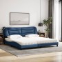 Cama con colchón tela azul 200x200 cm