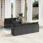 Conjunto de sofá de jardín Manual 8 pcs Negro 100 x 55 x 73 cm
