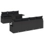 Conjunto de sofá de jardín Manual 8 pcs Negro 100 x 55 x 73 cm