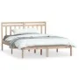 Small solid wood double bed frame 120x190 cm by vidaXL, Beds and slatted bases - Ref: Foro24-3100559, Price: 106,26 €, Discou...