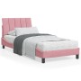 Cama con colchón terciopelo rosa 90x190 cm