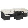 Conjunto de sofá de jardín 8 pcs Negro y crema 100 x 55 x 73 cm