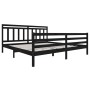 Black solid wood bed frame 200x200 cm by vidaXL, Beds and slatted bases - Ref: Foro24-3100678, Price: 168,88 €, Discount: %
