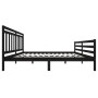 Black solid wood bed frame 200x200 cm by vidaXL, Beds and slatted bases - Ref: Foro24-3100678, Price: 168,88 €, Discount: %