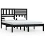 Bettgestell aus massivem schwarzem Kiefernholz, 140 x 190 cm von vidaXL, Betten und Lattenroste - Ref: Foro24-3101007, Preis:...