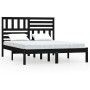 Solid black pine wood bed frame 140x190 cm by vidaXL, Beds and slatted bases - Ref: Foro24-3101007, Price: 183,85 €, Discount: %